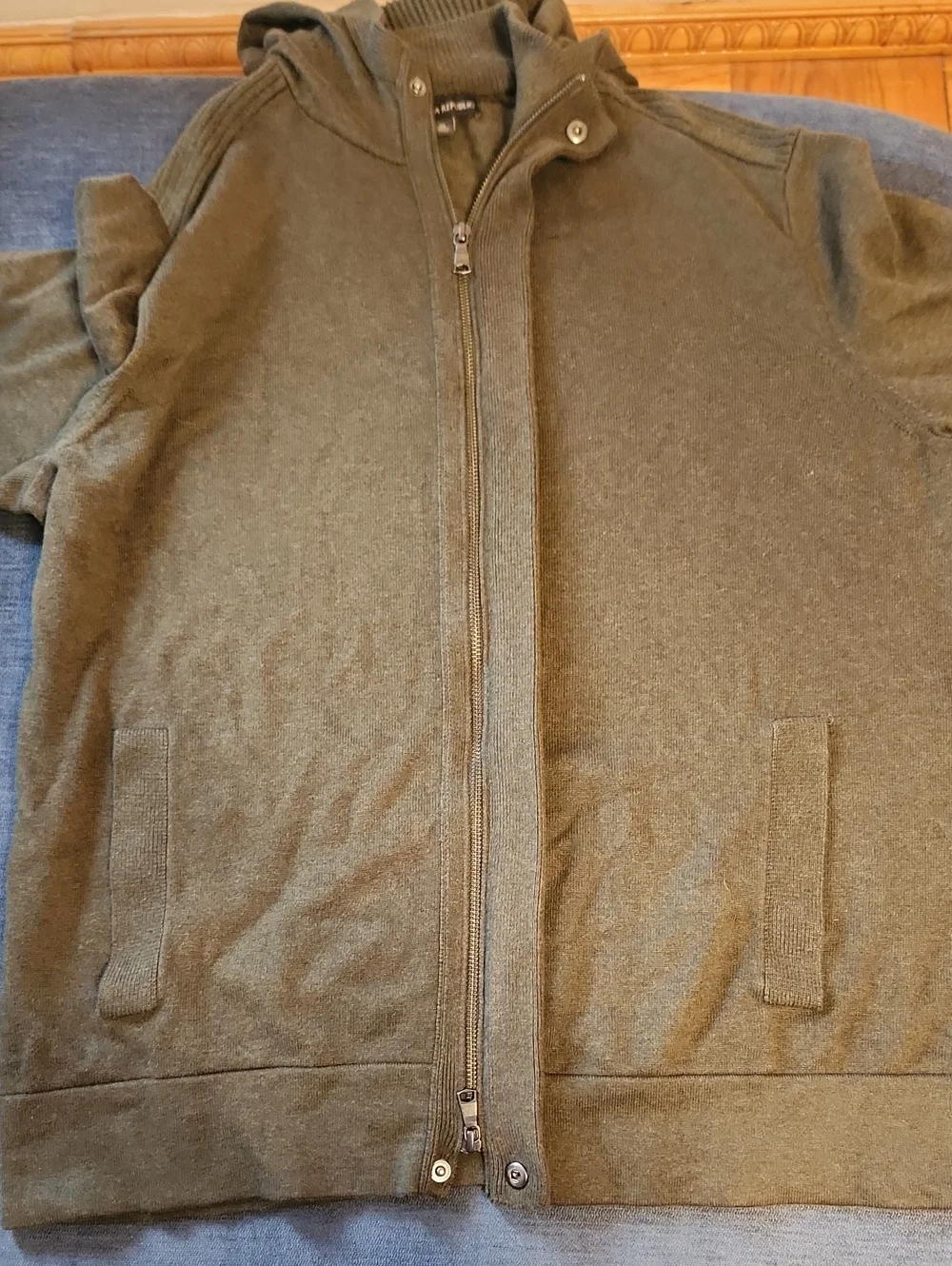 Banana Republic Olive Green Zip-Up Hooded Sweater XL Men's